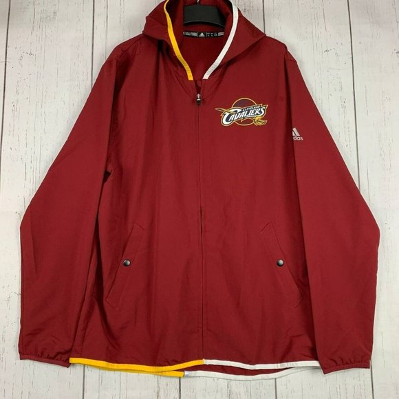 Cleveland Cavaliers NBA Large Adidas‎ Full Zip Sweatshirt Jacket Red New Mens - Picture 1 of 6